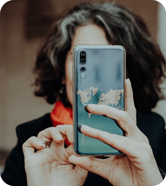 Person holding a smartphone